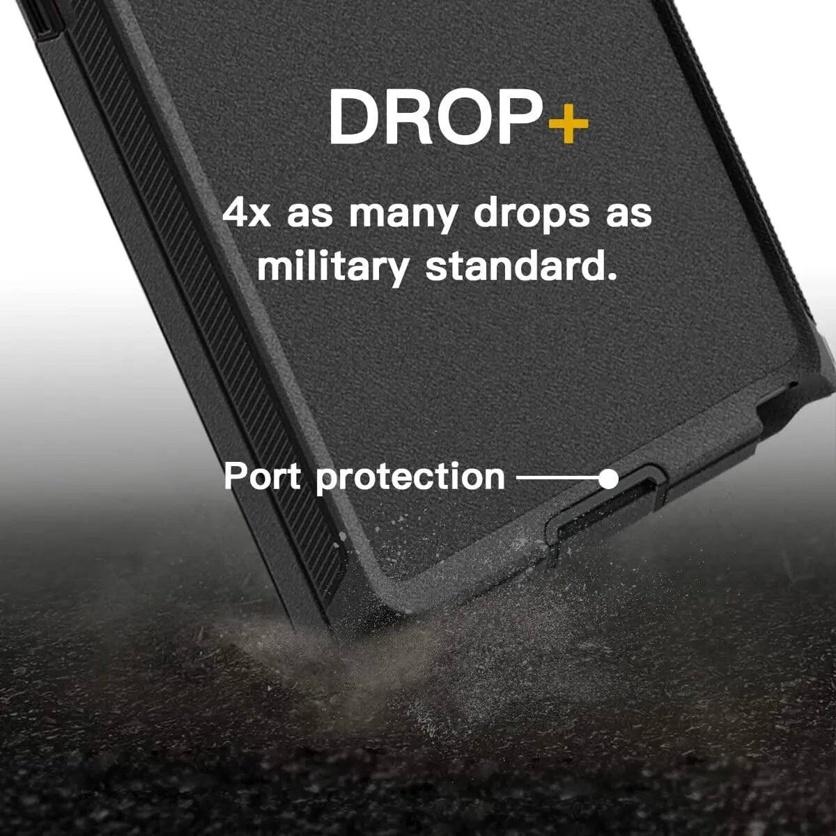 DROP+
4x as many drops as military standard.
Port protection