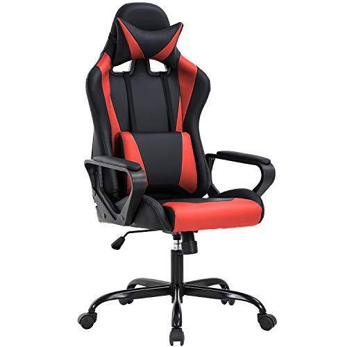 Hirose Alice - High-back Gaming Chair Pc Office Computer Racing Pu Desk Task Executive Swivel Rolling With Support For - Red