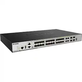 D-Link - 28-Port Layer 3 Stackable Managed Gigabit Switch including 4 10GbE Ports - 4 Ports - Manageable - Gigabit - Unknown