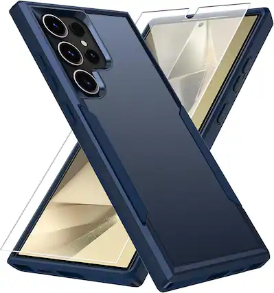 Front. Entronix - Entronix Premium Bundle for Samsung Galaxy S23 Ultra - Dual-Layer Case with Clear Screen Protector - Blue.