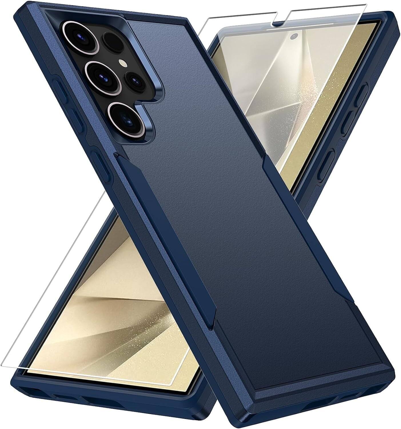 Front. Entronix - Entronix Premium Bundle for Samsung Galaxy S23 Ultra - Dual-Layer Case with Clear Screen Protector - Blue.