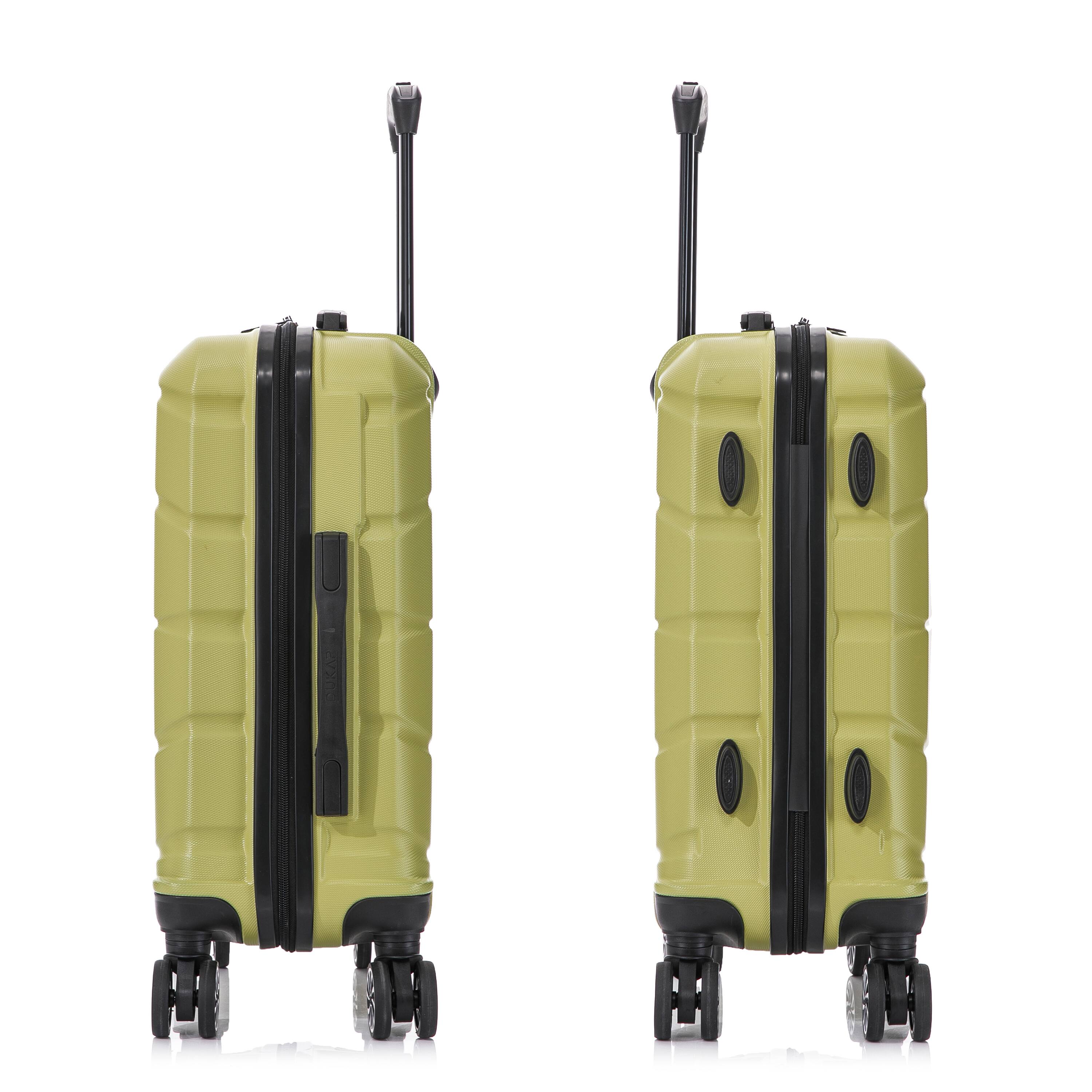 Alt View 1. DUKAP - Sense Lightweight Hardside Spinner Luggage 20" Carry-On - GREEN.