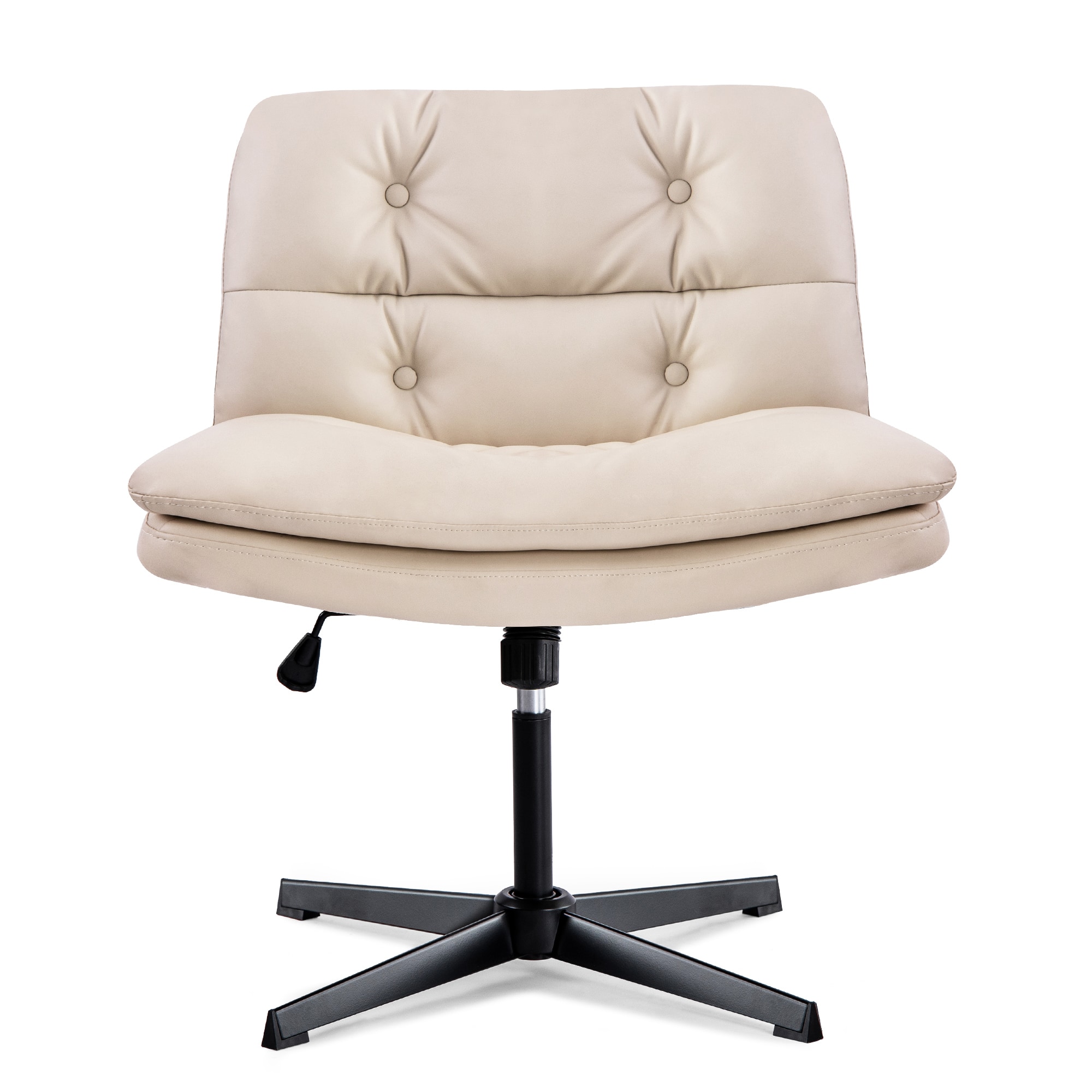 Spaco - Larger Size 360° Swivel Home Office Desk Chair with Wheels, for Home Office - Beige