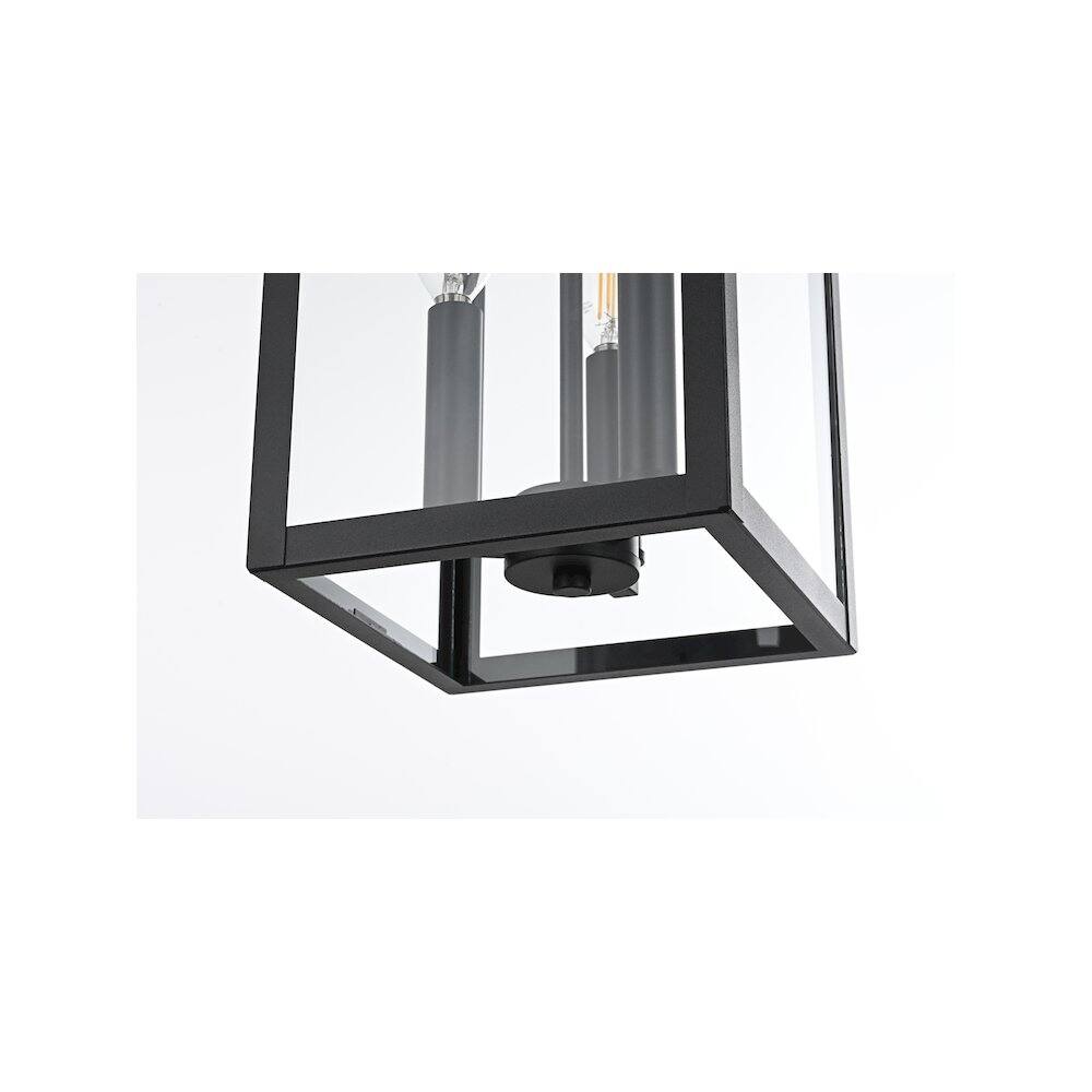 Alt View 1. Elegant Lighting - Carlisle 7 inch Outdoor Pendant in Black - Black.