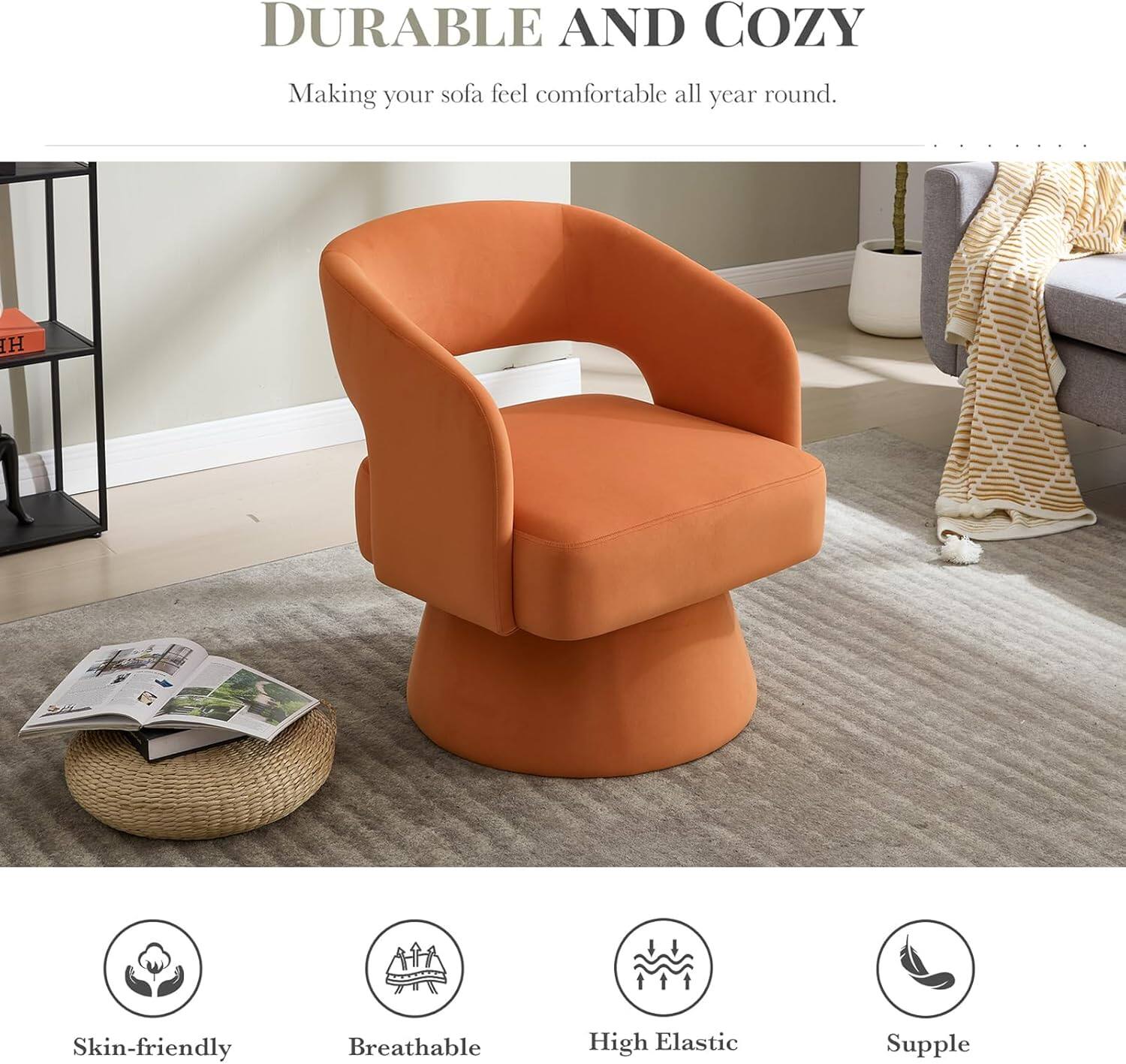 DURABLE AND COZY  
Making your sofa feel comfortable all year round.

- Skin-friendly
- Breathable
- High Elastic
- Supple