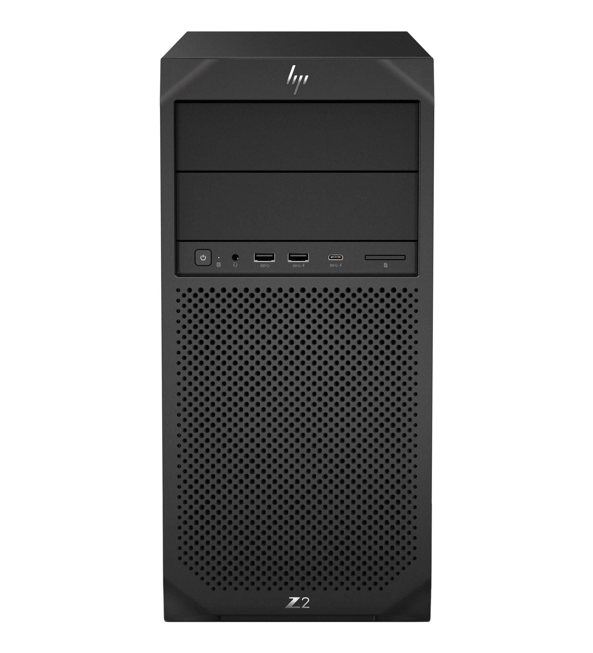 Front. HP - HP Z2 G4 T Core i7-9700 3.0GHz, 32GB, 1TB NVMe, AMD Radeon RX460 2GB, Windows 11 Pro - Black.