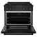 Angle. ZLINE - 36" Paramount Gas Range w/ Convection Oven in Black Stainless & 6 Brass Burners (SGRB-BR-36) - Black Stainless Steel.