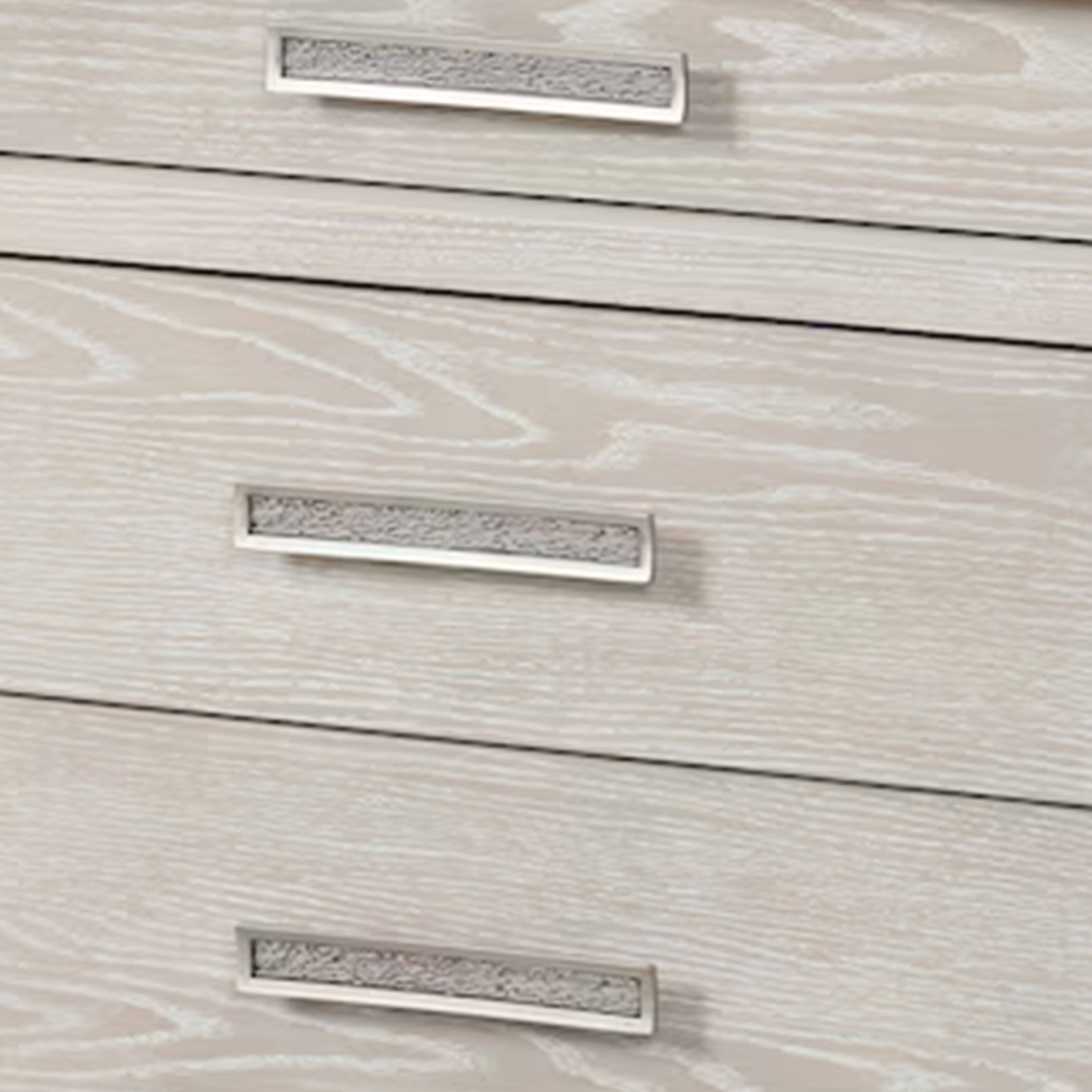 Alt View 2. Manhattan Lane - Loji Nightstand, 3 Drawers, White Marble Top, 29 Inch - Gray, White, Silver.