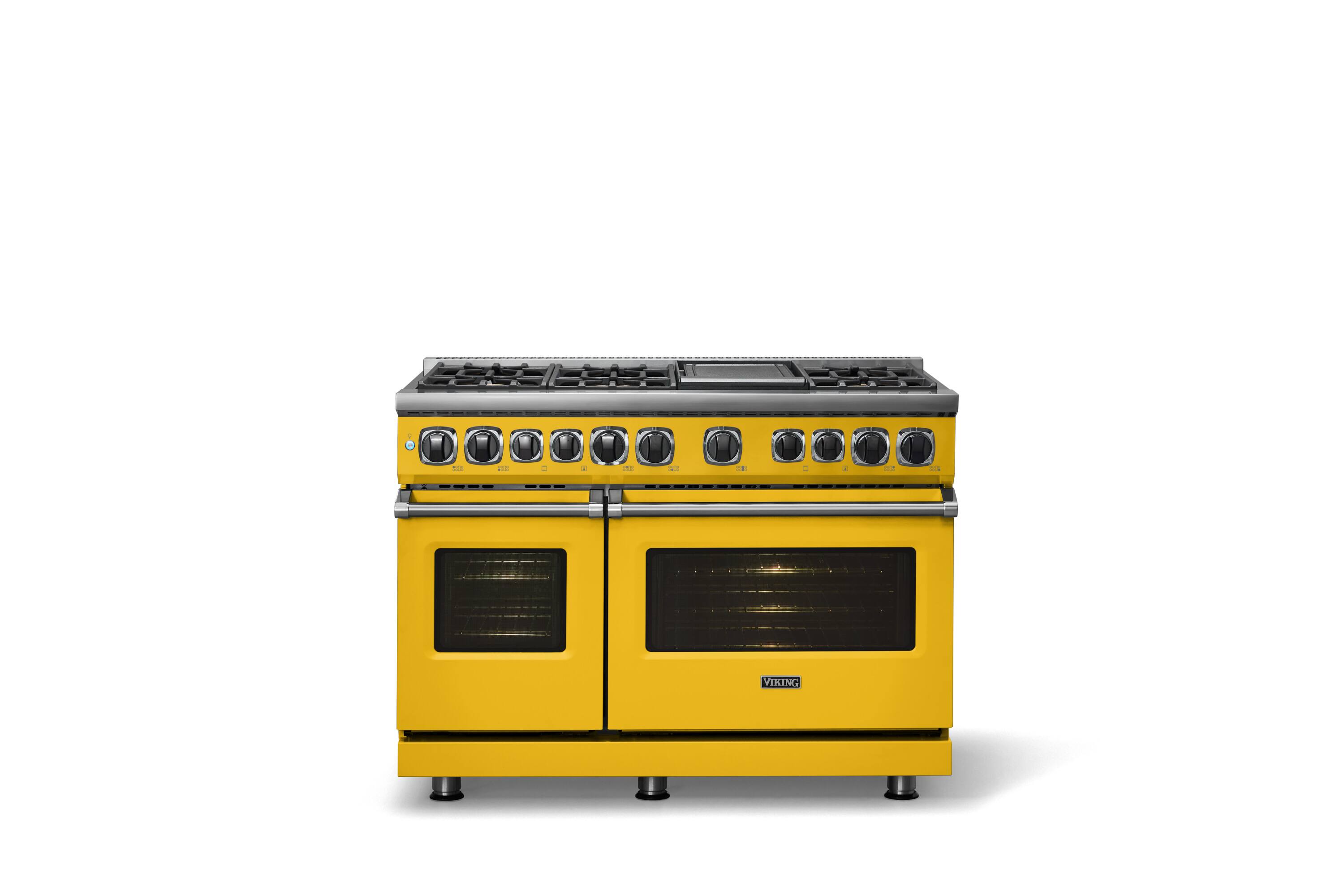 Alt View 1. Viking - 48 in. Wide 6 Burner Dual Fuel Sealed Burner Range with Griddle - Daffodil.