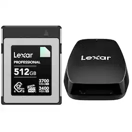 Lexar - Diamond Series Professional 512GB CFexpress 4.0 Type-B Memory Card, Bundle with CFexpress Type-B USB 3.2 Gen 2x2