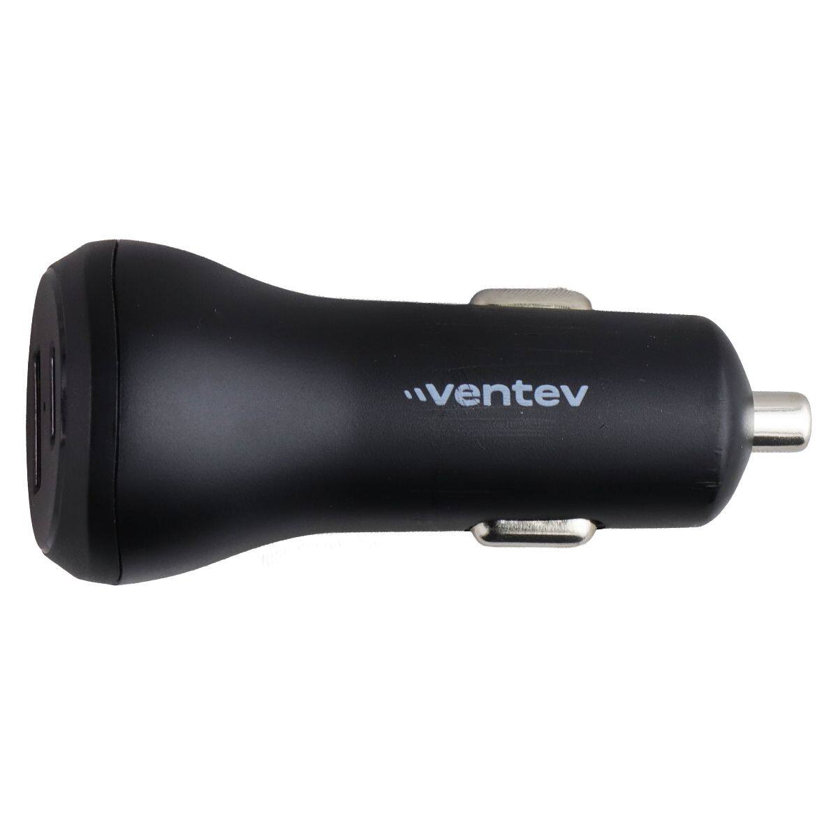 Left. Ventev - 32W Dual Port USB-C and USB-A Ultra Fast Car Charger - Black - Black.