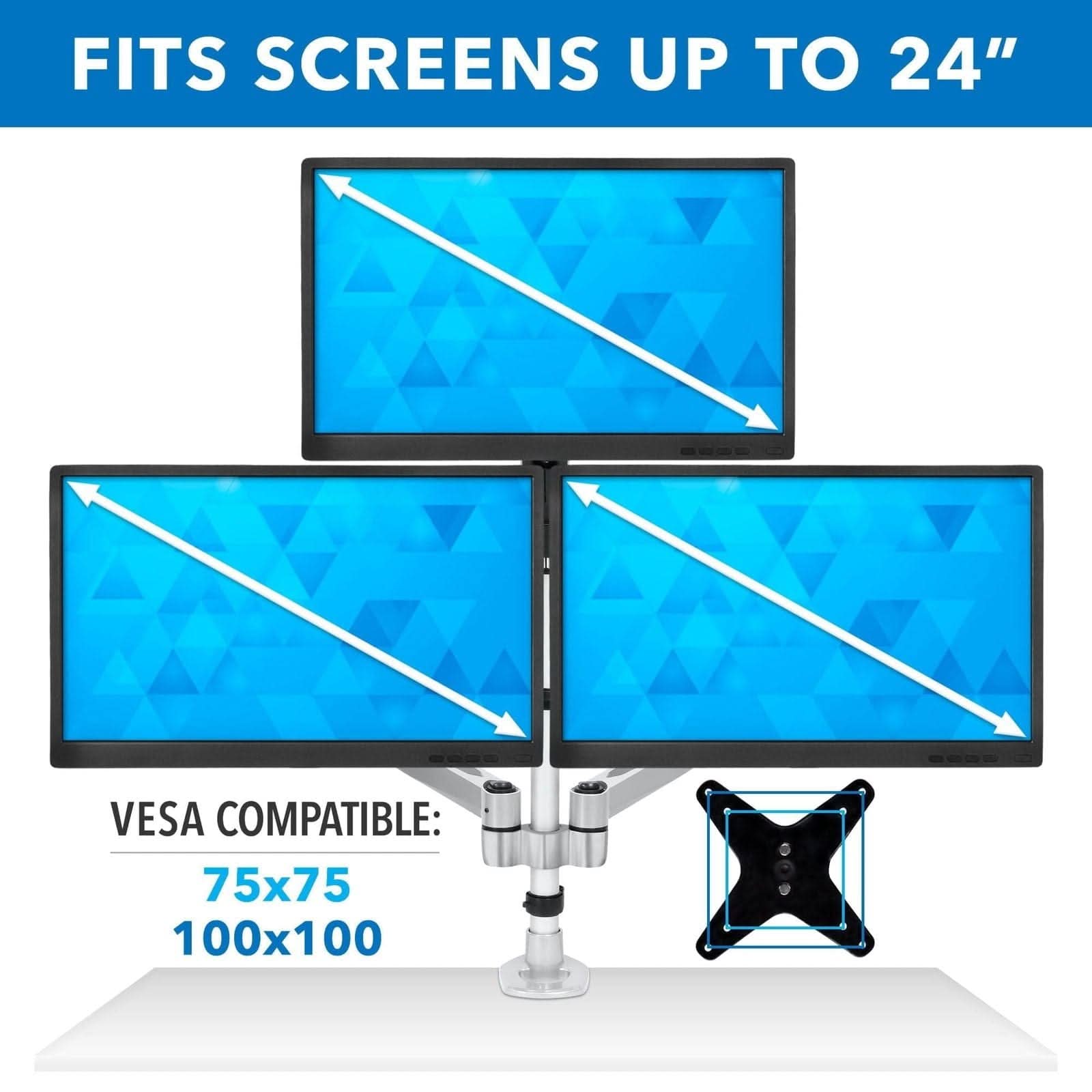 FITS SCREENS UP TO 24"  
VESCA COMPATIBLE:  
75x75  
100x100