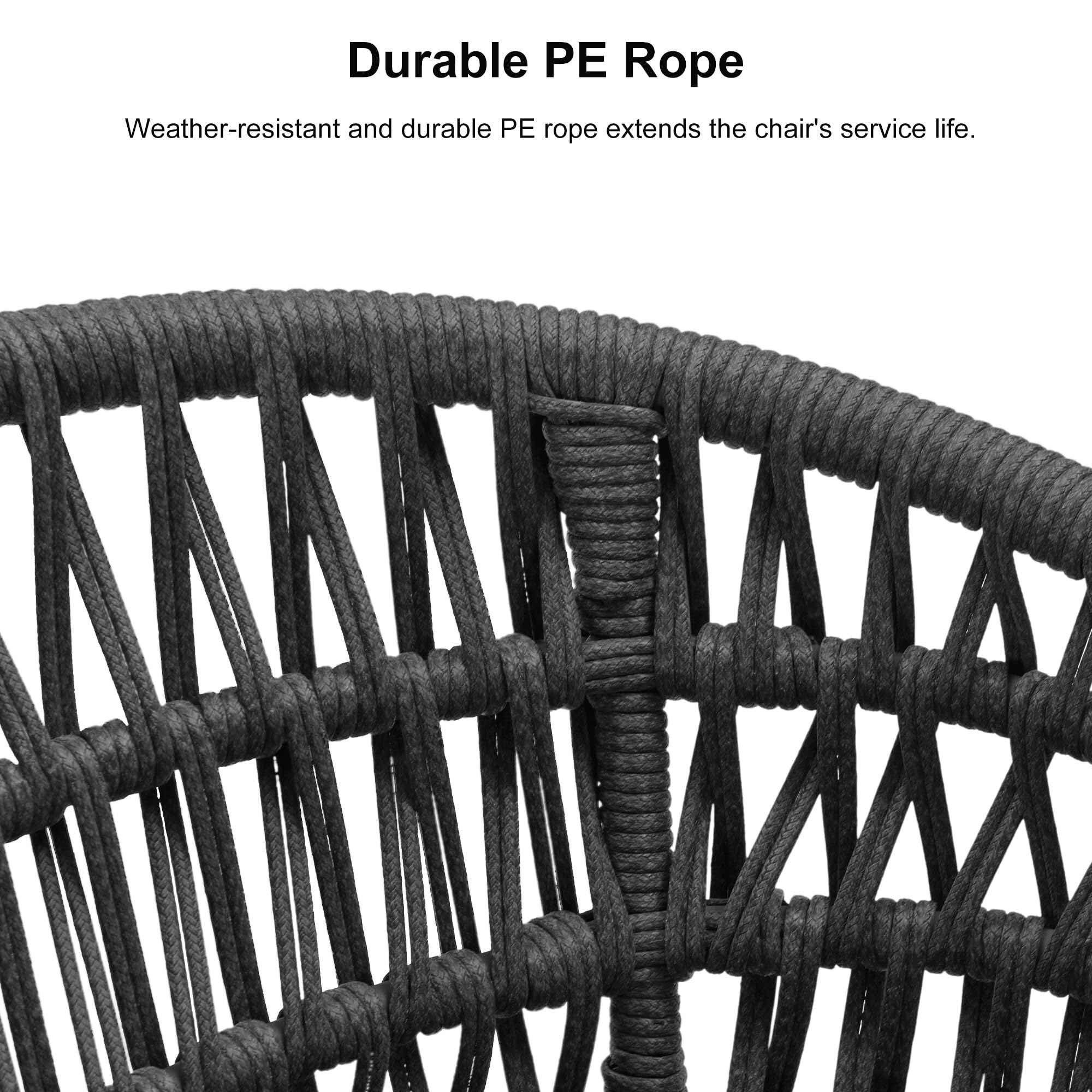 Durable PE Rope

Weather-resistant and durable PE rope extends the chair's service life.