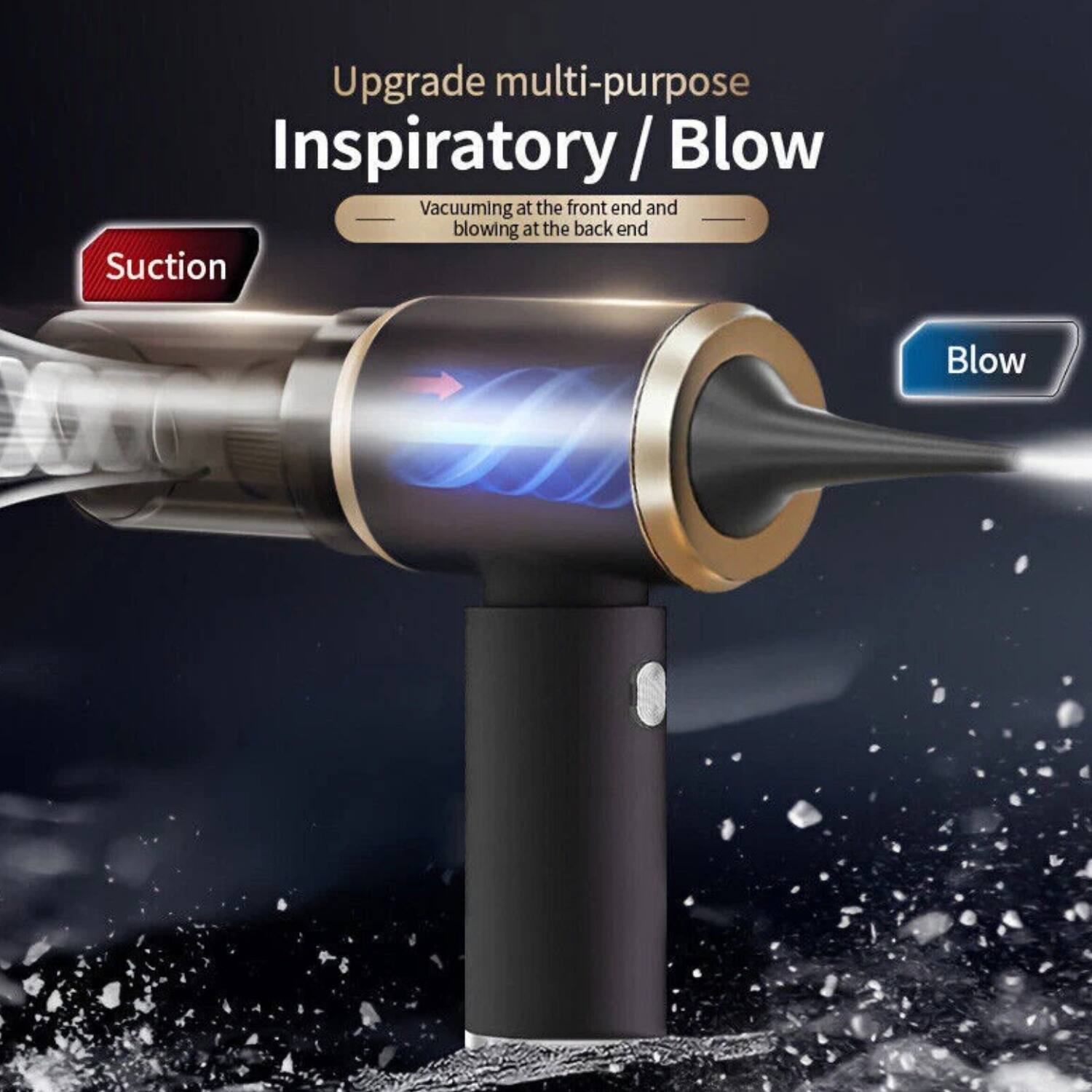 Upgrade multi-purpose Inspiratory / Blow  
Vacuuming at the front end and blowing at the back end  

Suction  
Blow