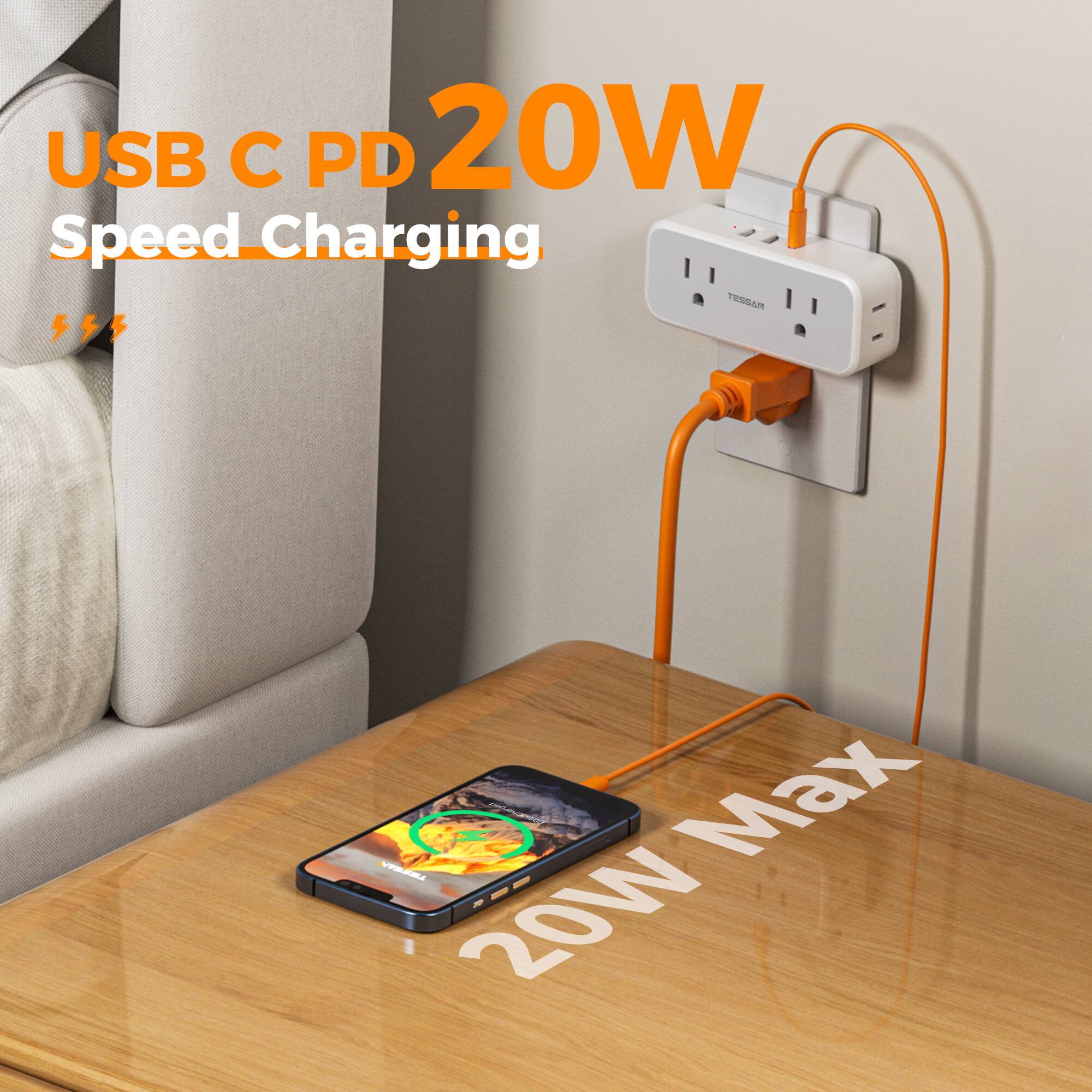 USB C PD 20W Speed Charging  
TESSAM  
20W Max
