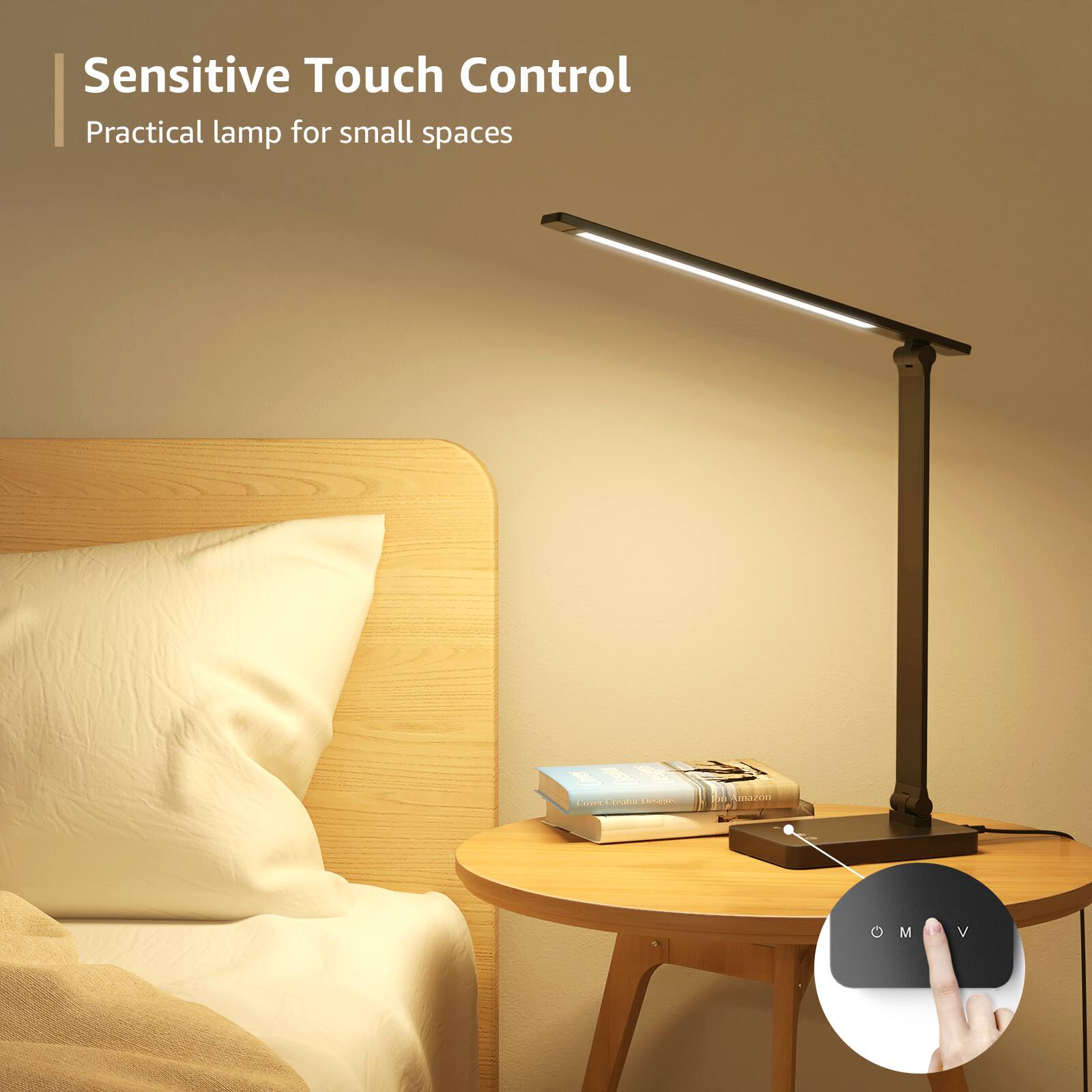 Sensitive Touch Control: Practical lamp for small spaces.