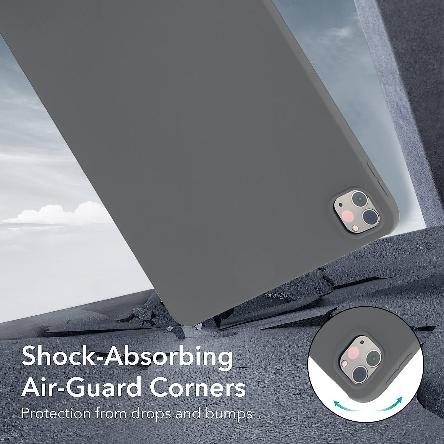 Shock-Absorbing Air-Guard Corners  
Protection from drops and bumps