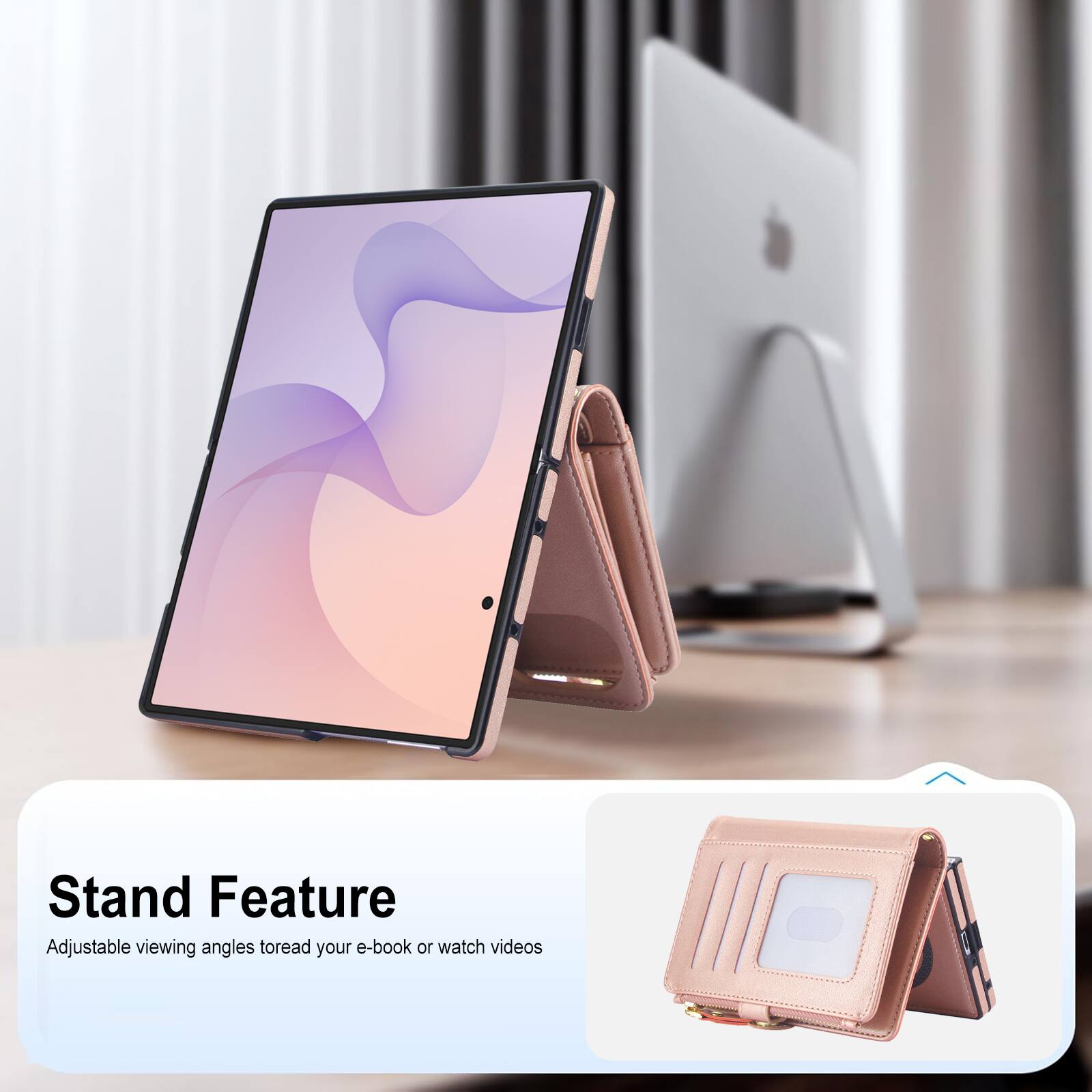 Stand Feature  
Adjustable viewing angles to read your e-book or watch videos