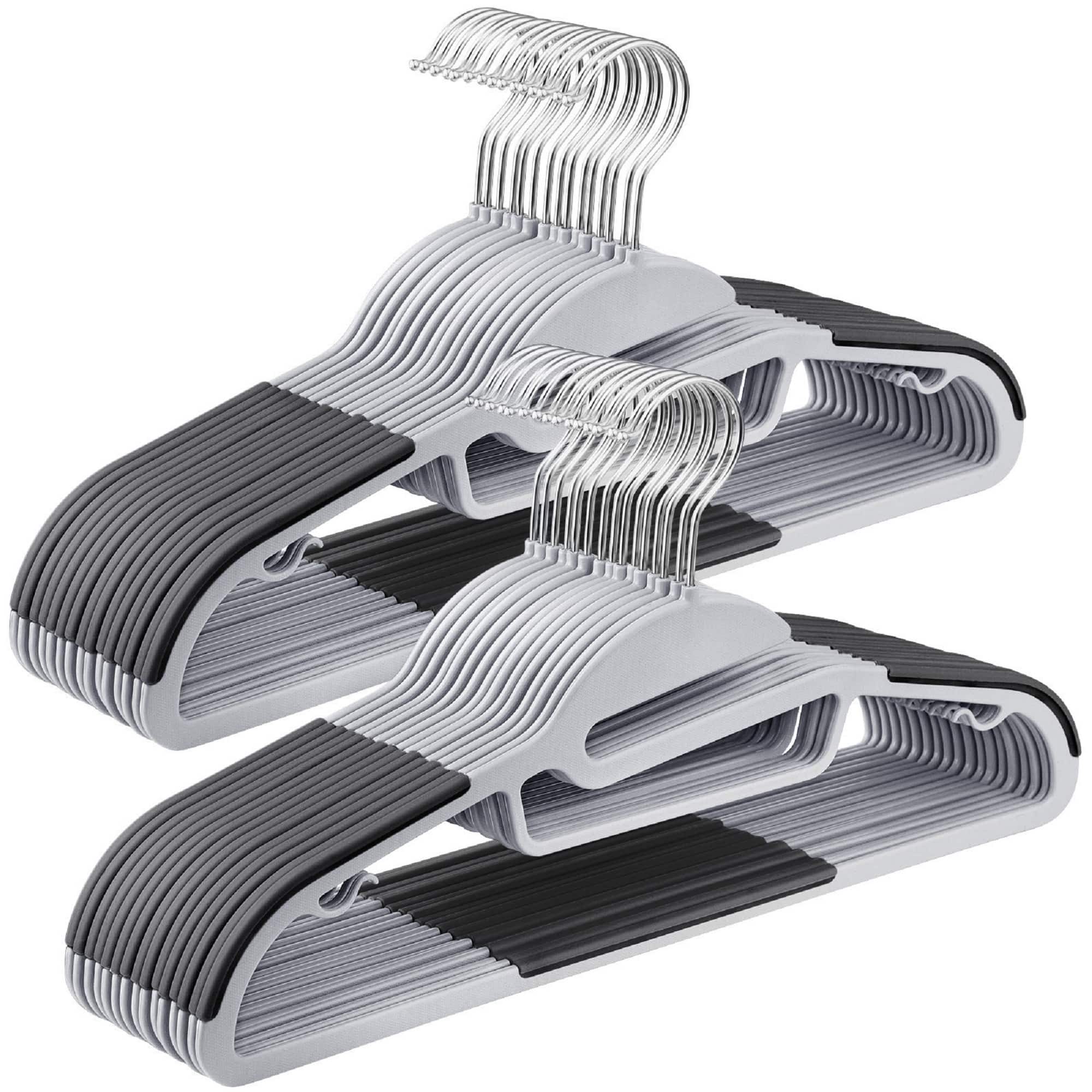 Songmics Home - 30 Pack Coat Hangers, Heavy-Duty Plastic Suit Hangers, S-Shaped Opening, Space-Saving, 360º Swivel Hook - Light Gray and Dark Gray price history on PriceWatchPro