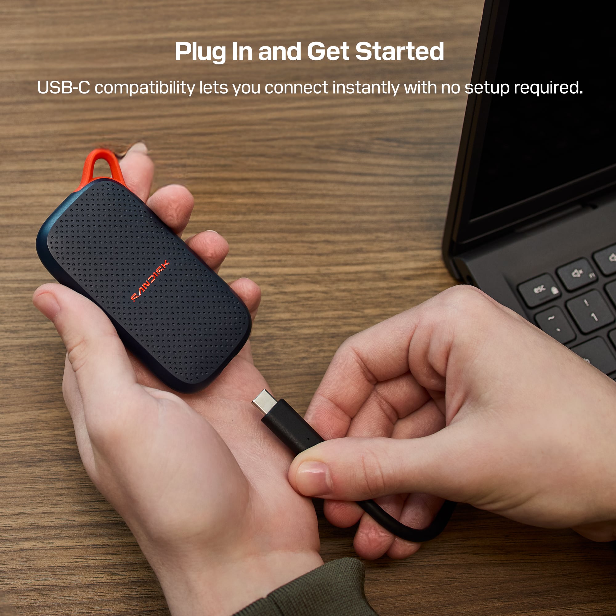 SANDISK 2TB Portable SSD speeds up to 1000 MB/s, up to 2 meter