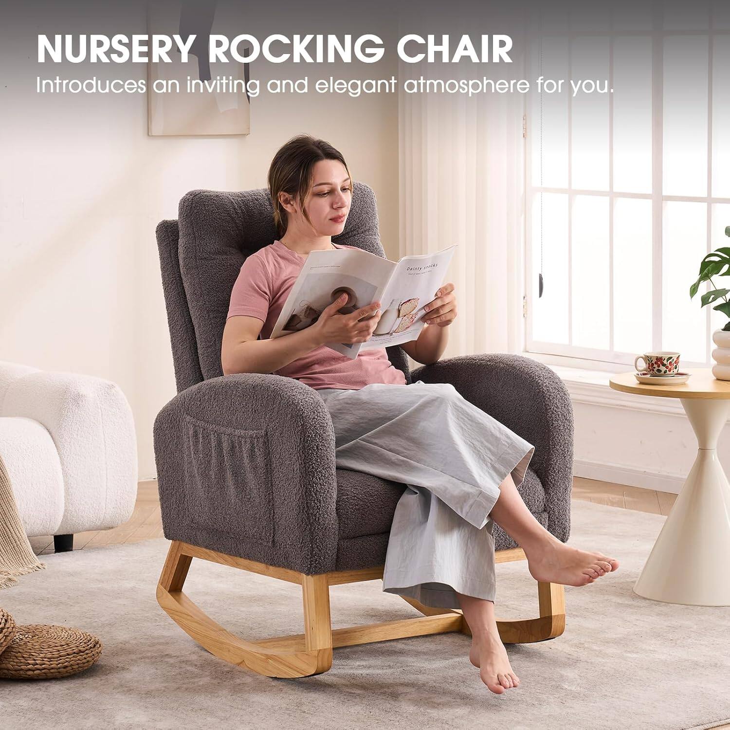 NURSERY ROCKING CHAIR  
Introduces an inviting and elegant atmosphere for you.