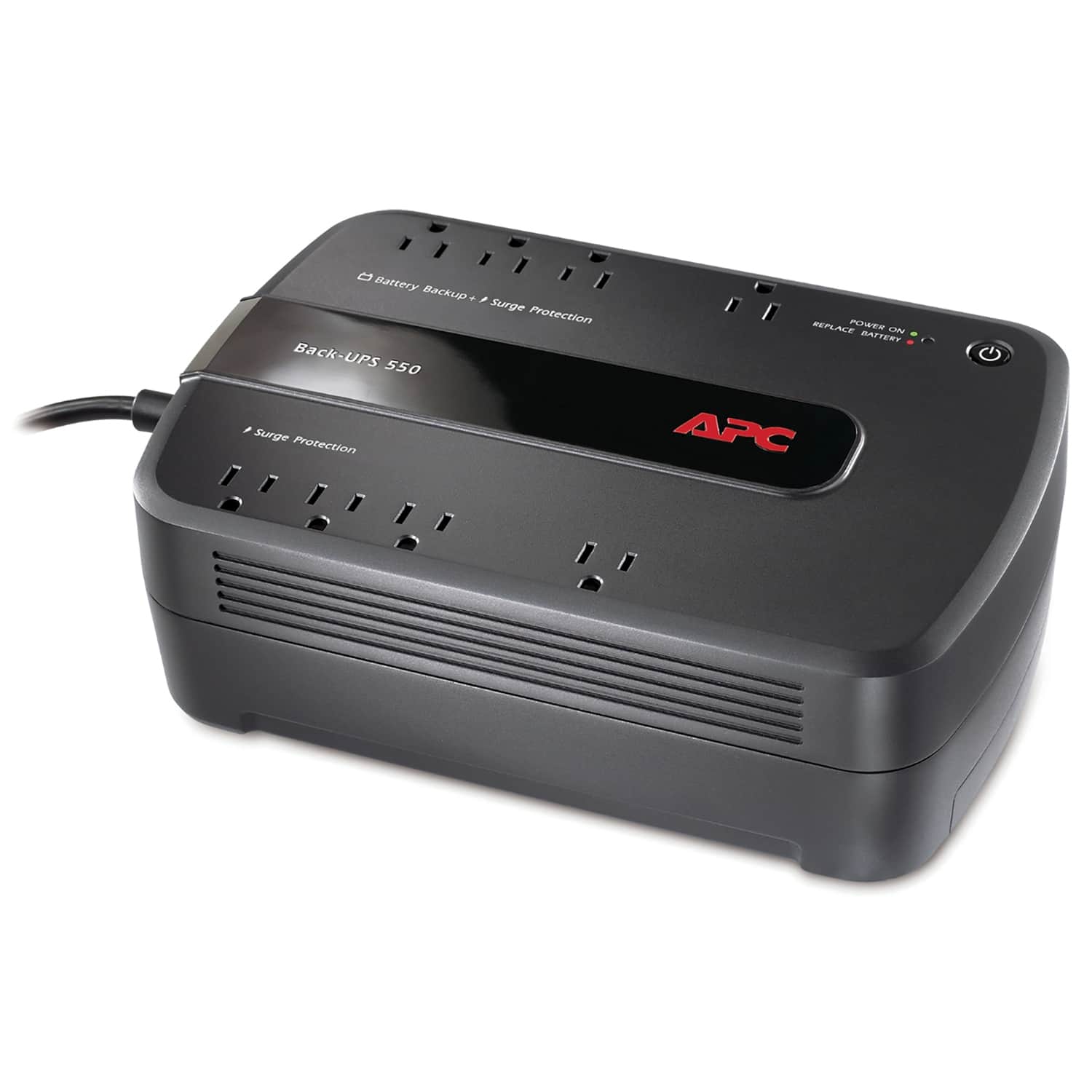 Battery Backup + Surge Protection
Back-UPS 550
Surge Protection
APC
POWER ON
REPLACE BATTERY