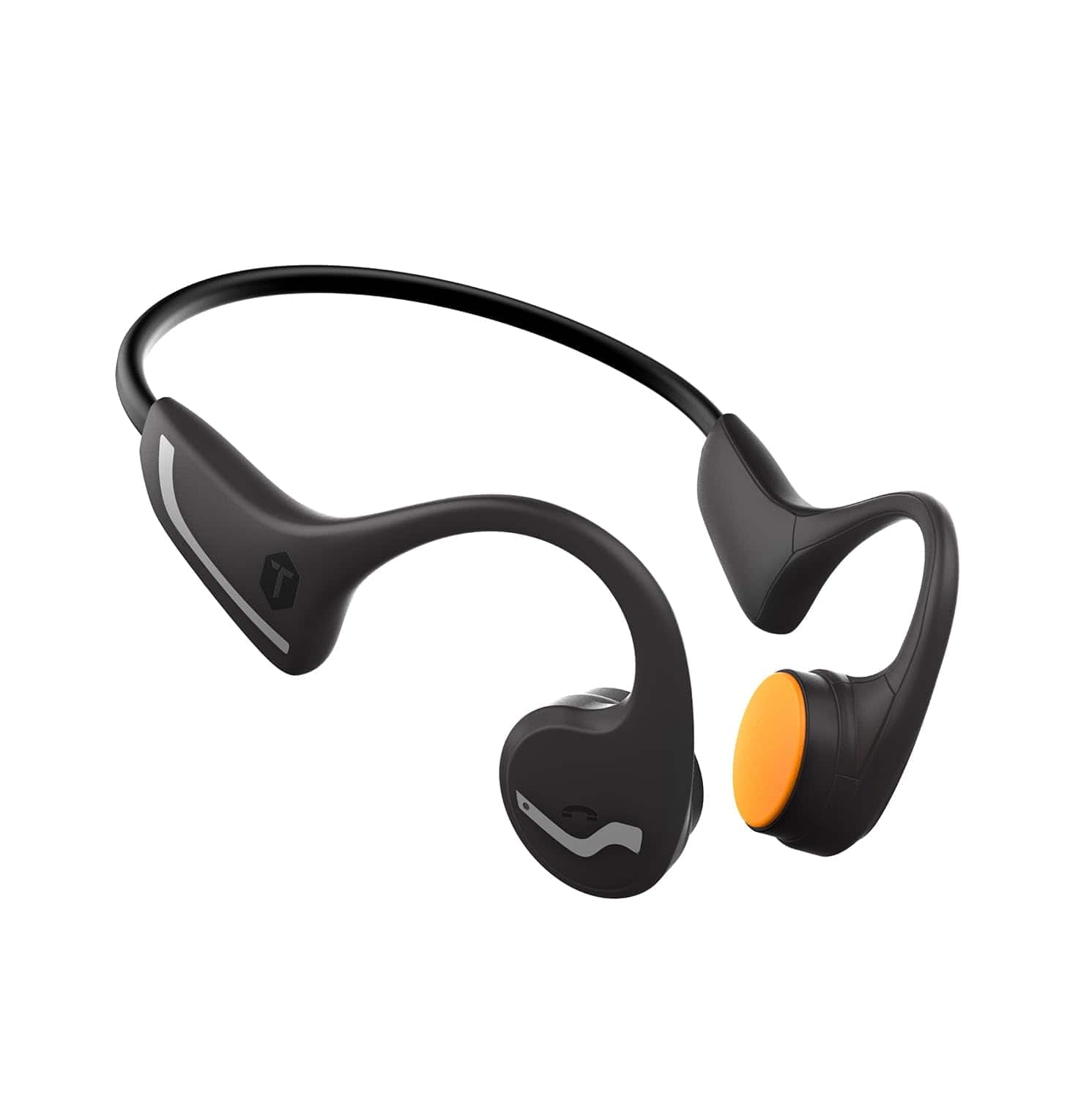 ToughTested - Bone Conduction Headphones | Open Ear Bluetooth Sport Earphones with Mic, IP55 Waterproof & 8HR Battery Life - Black / Orange