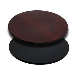 Emma + Oliver - 30" Round Table Top with Reversible Laminate Top - Mahogany