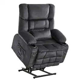 Kadyn - Dual Motor Power Lift Recliner, Lay-Flat 180°, Kneading Massage & Heat, USB Ports - Gray