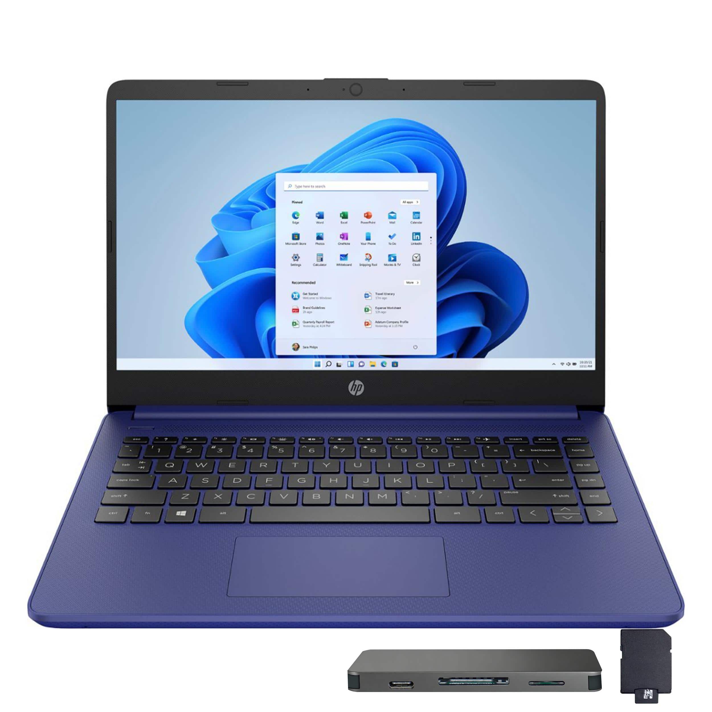 HP - Stream 14" HD Business Laptop,Intel Celeron N4120,16GB RAM,64GB eMMC+160GB Dock Set,1 Year Office 365,Win 11 - Blue