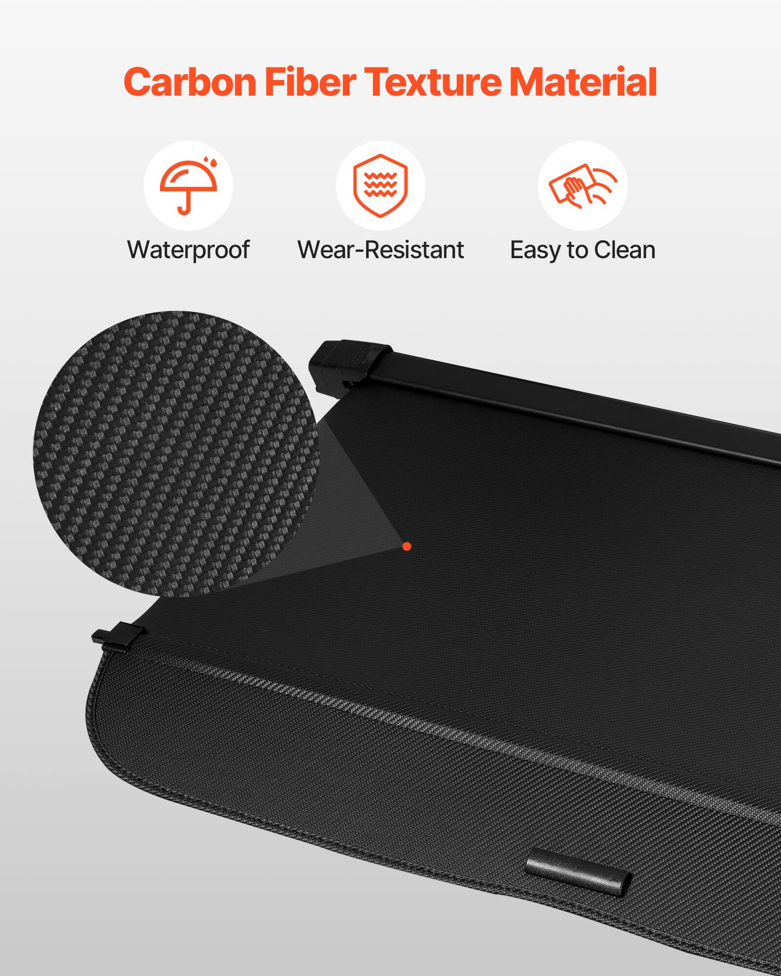Carbon Fiber Texture Material  
Waterproof  
Wear-Resistant  
Easy to Clean