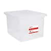 Front. Staples - File Box Plastic File Box Snap, Letter/Legal Size - Clear.