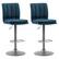 Angle. CorLiving - Palmer Adjustable Channel Tufted Upholstered Barstool (set of 2) - Blue.