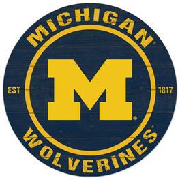 Jardine - Michigan Wolverines 20'' x 20'' Indoor/Outdoor Circle Sign - Blue