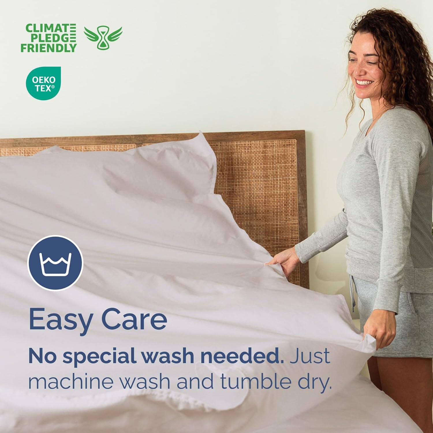 CLIMATE PLEDGE FRIENDLY  
OEKO TEX  

Easy Care  
No special wash needed. Just machine wash and tumble dry.