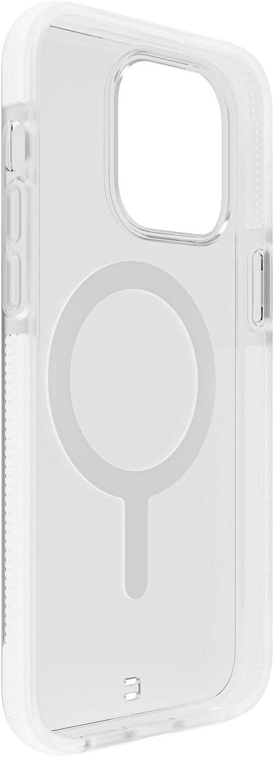 Left. BodyGuardz - BodyGuardz Ace Pro with MagSafe Case - iPhone 15 Pro Max - Clear/White.