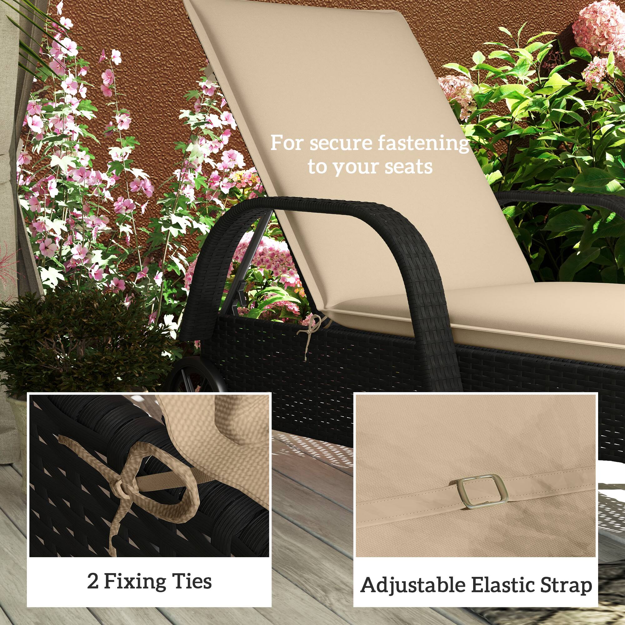 For secure fastening to your seats, 2 Fixing Ties, Adjustable Elastic Strap