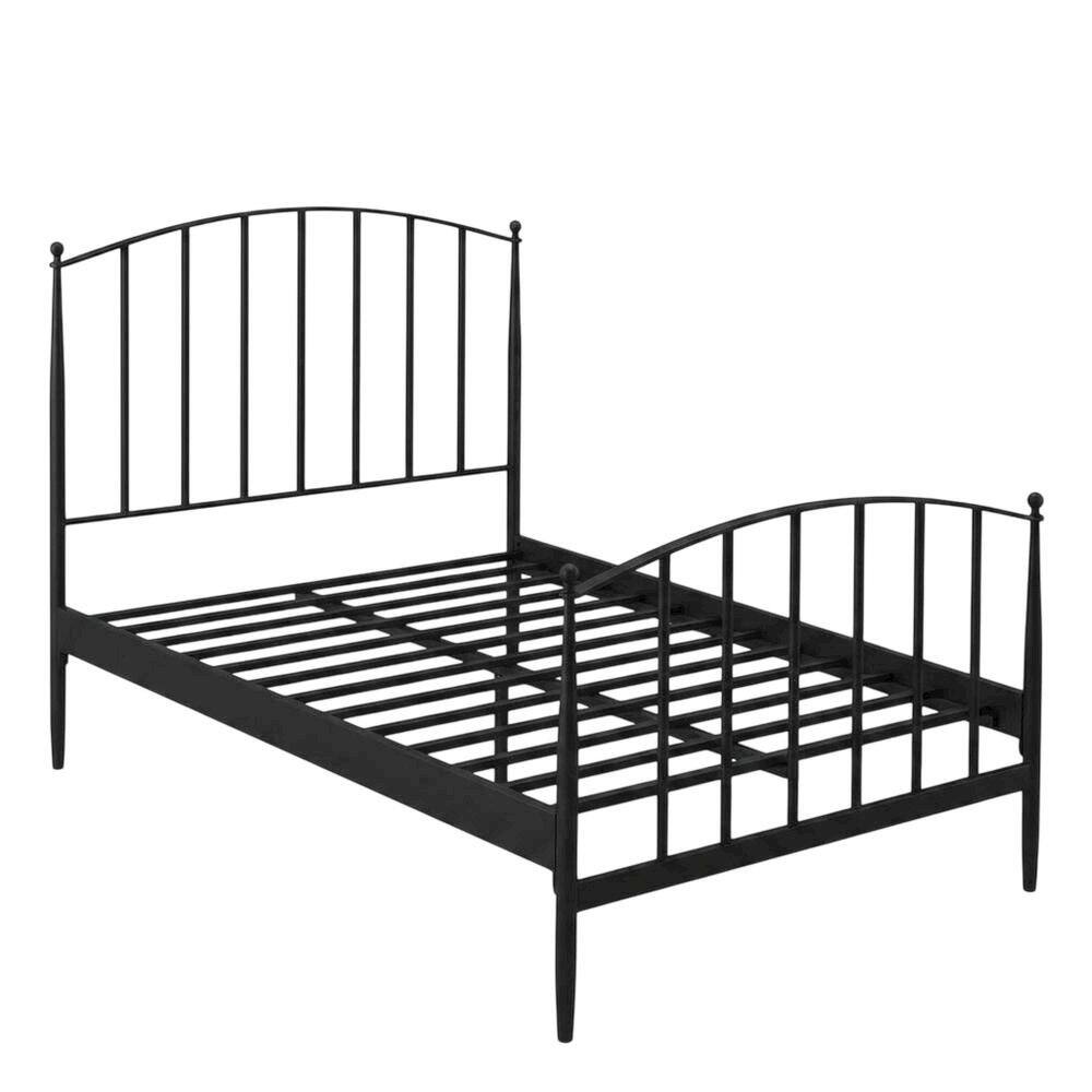 Left. FurniFact - Black Queen Headboard and Footboard with Classic Design and Durable Finish - Black.