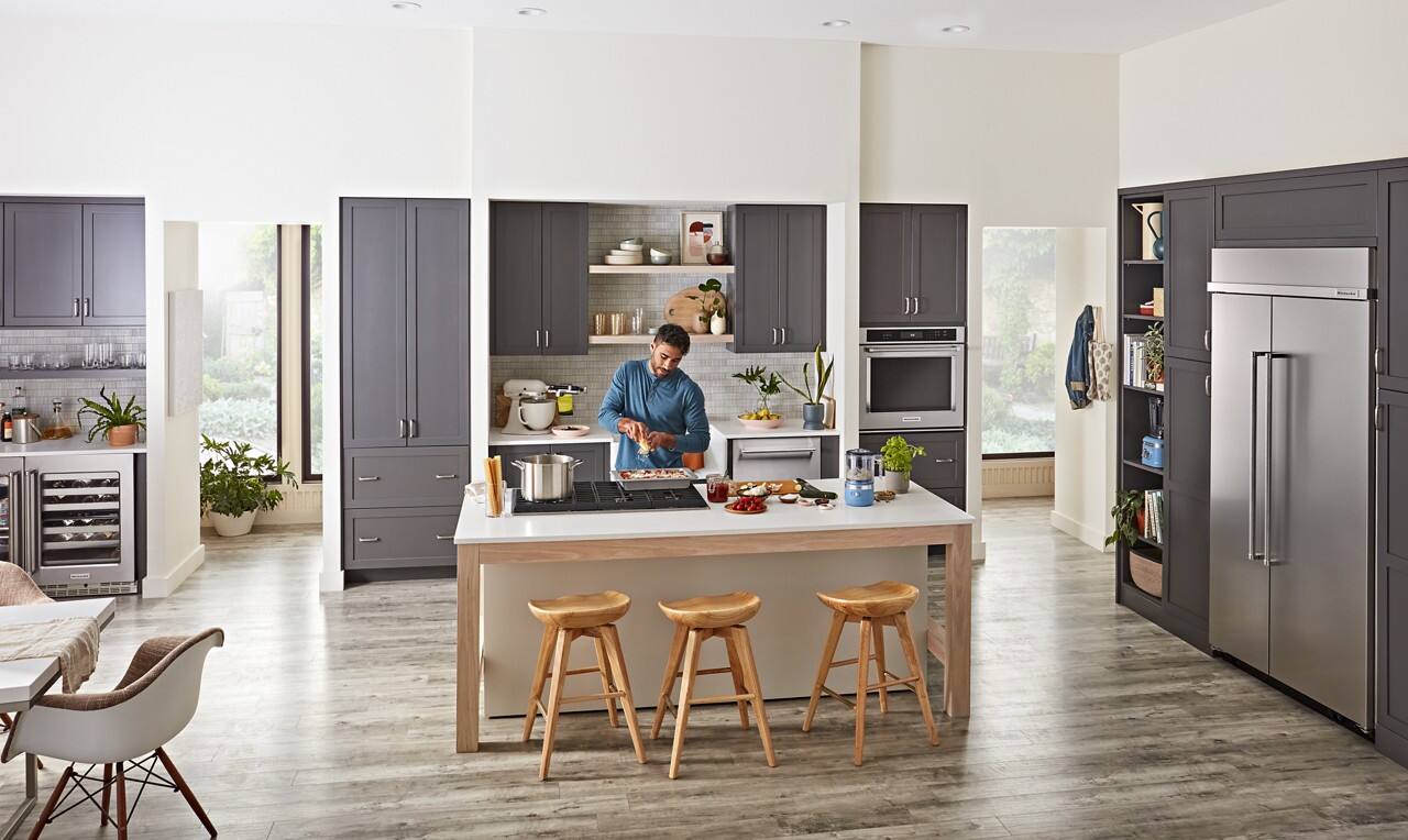 Alt View 19. KitchenAid - 25.5 Cu. Ft. Side-by-Side Refrigerator with Under-Shelf Prep Zone - Stainless Steel with PrintShield Finish.