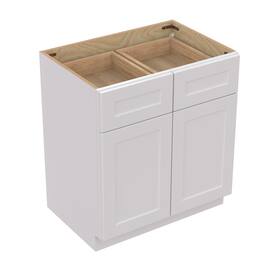 Boyel Living - Shaker Base Cabinet 33-in L x 24-in W x 34.5-in H with Soft Close, Adjustable Shelves for Kitchen Bathroom Laundry - White