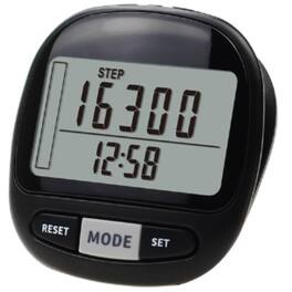 Auledio - 1 pc 3D Pedometer Clip, Large LCD Screen, Accurate Step Counter for Fitness Calories/Distance, for Seniors - Black