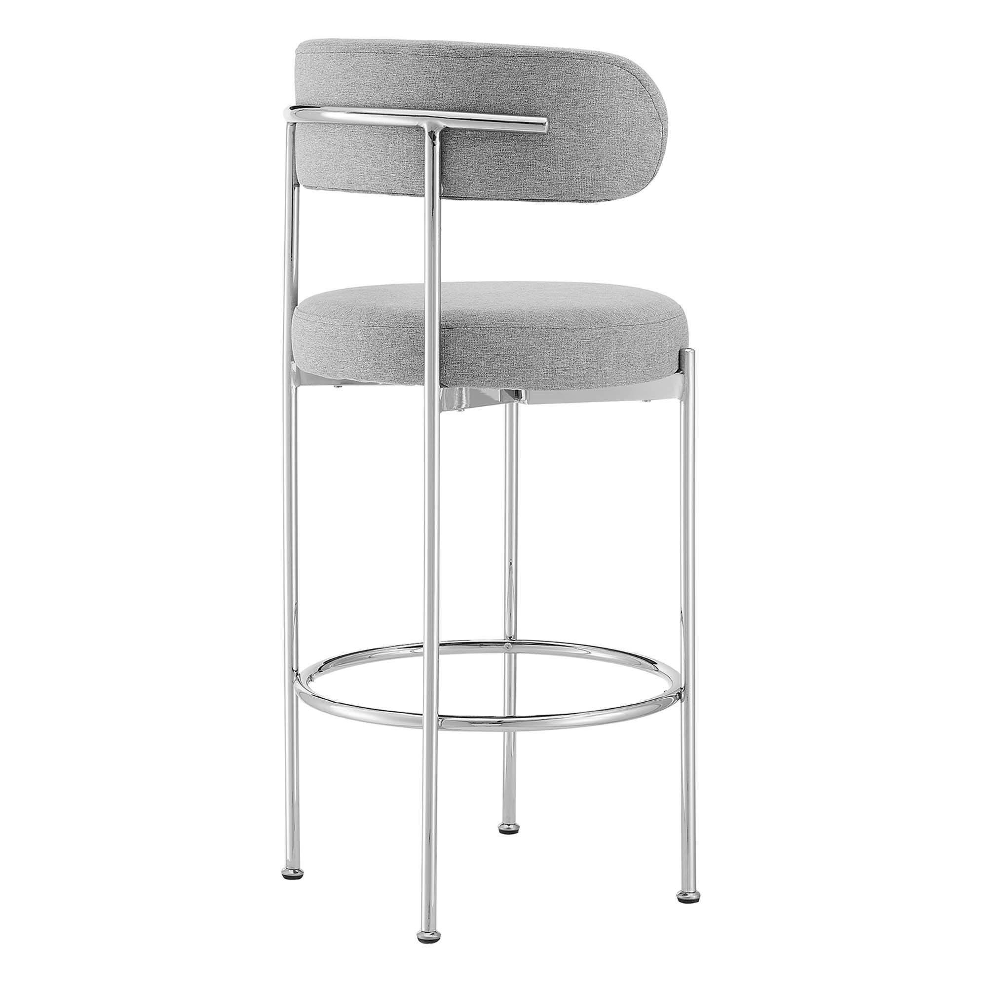 Alt View 5. Modway - Albie Fabric Bar Stools Set of 2 by Modway - Gray Silver.
