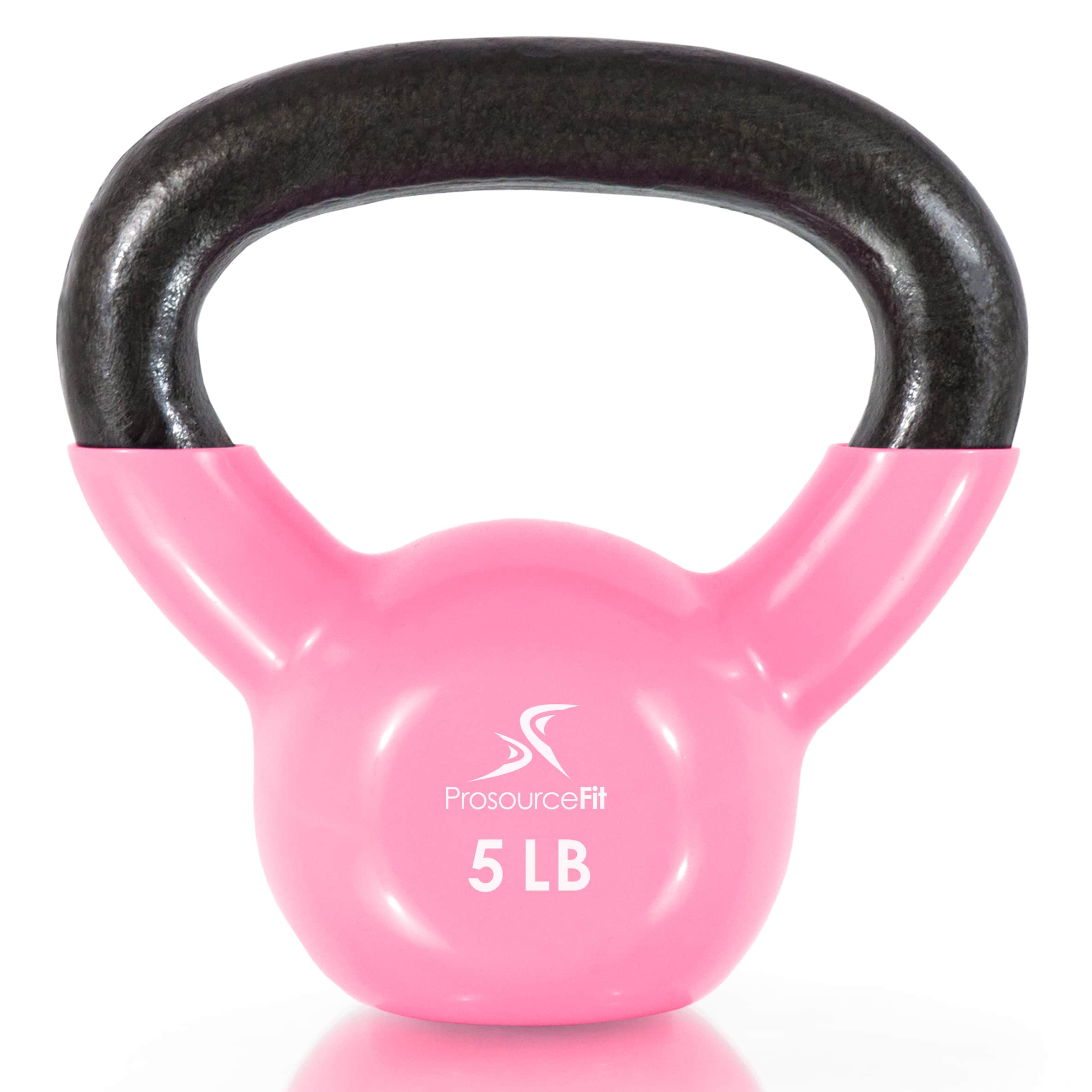 ProsourceFit - Vinyl Coated Iron Kettlebell, 5 lbs - Pink