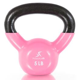 ProsourceFit - Vinyl Coated Iron Kettlebell, 5 lbs - Pink