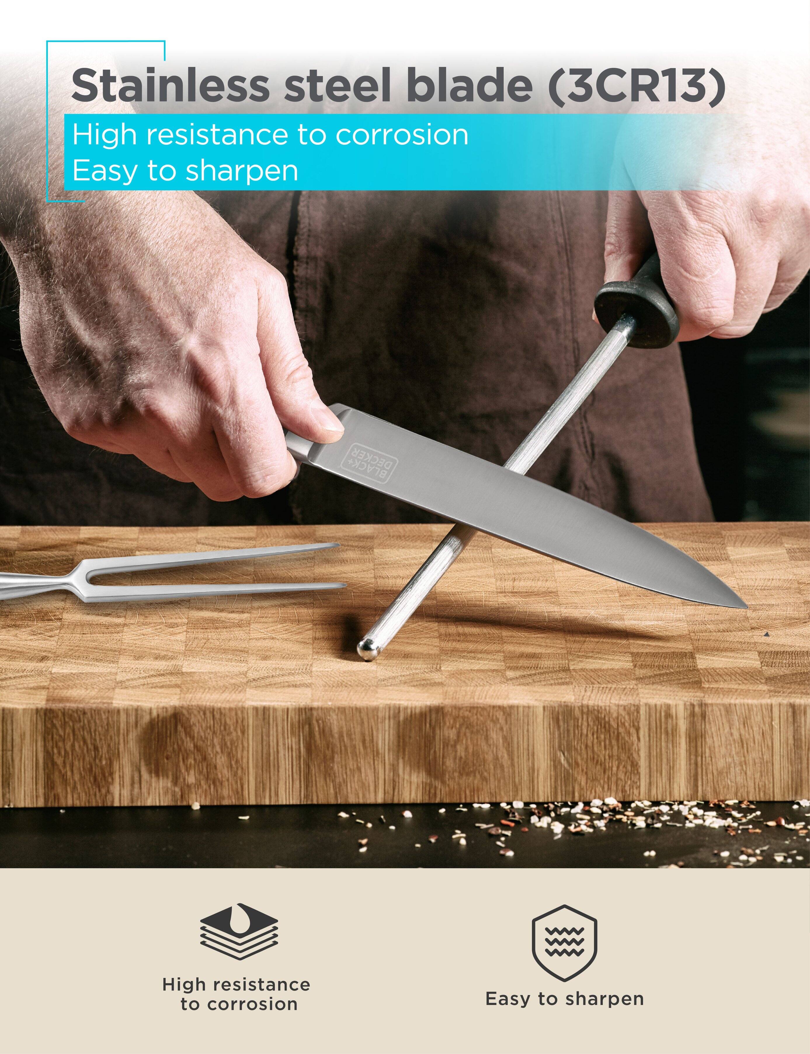 Stainless steel blade (3CR13)  
High resistance to corrosion  
Easy to sharpen