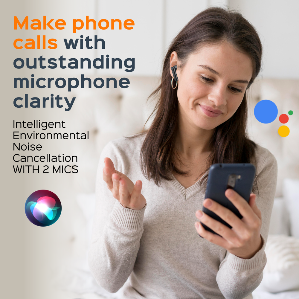 Make phone calls with outstanding microphone clarity

Intelligent Environmental Noise Cancellation WITH 2 MICS