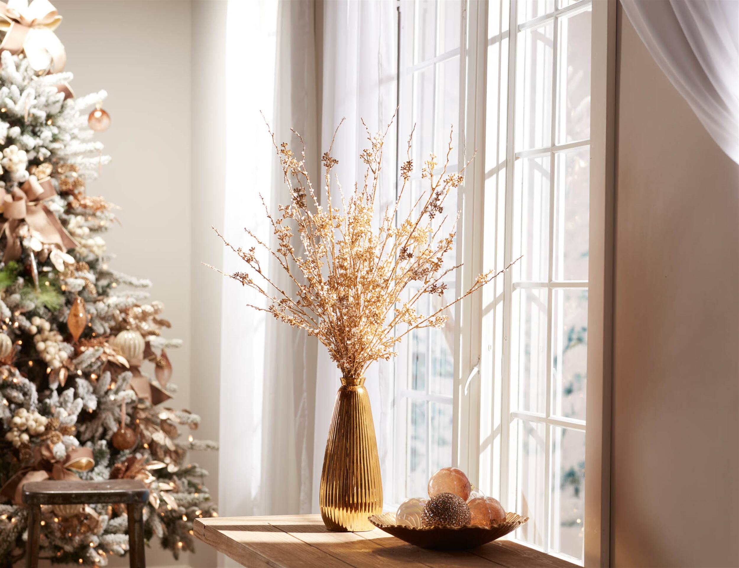 Alt View 1. BreeBe - Beaded Iced Berry Spray (Set of 2) - Gold.