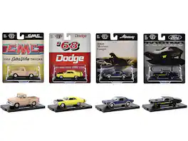 M2 - "Auto-Drivers" Set of 4 pieces in Blister Packs Release 109 Limited Edition to 9600 pieces Worldwide 1/64 - Light Pink, Blue, Black, Lime Green