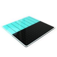 Floortex Glass Magnetic Planning Board 14" x 14" in Teal & Black - Teal - Front_Zoom