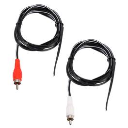 Unique Bargains - 2pcs 5ft RCA Audio Subwoofer Cable, 1 RCA Male Plug to Bare Wire Open End Audio Video Speaker for Amplifier Home Theater - White Red